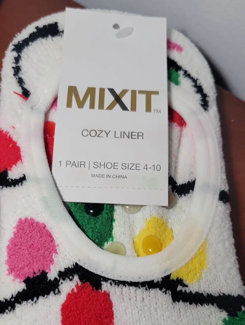 Mixit Cozy No Show Slipper Socks- Christmas Lights